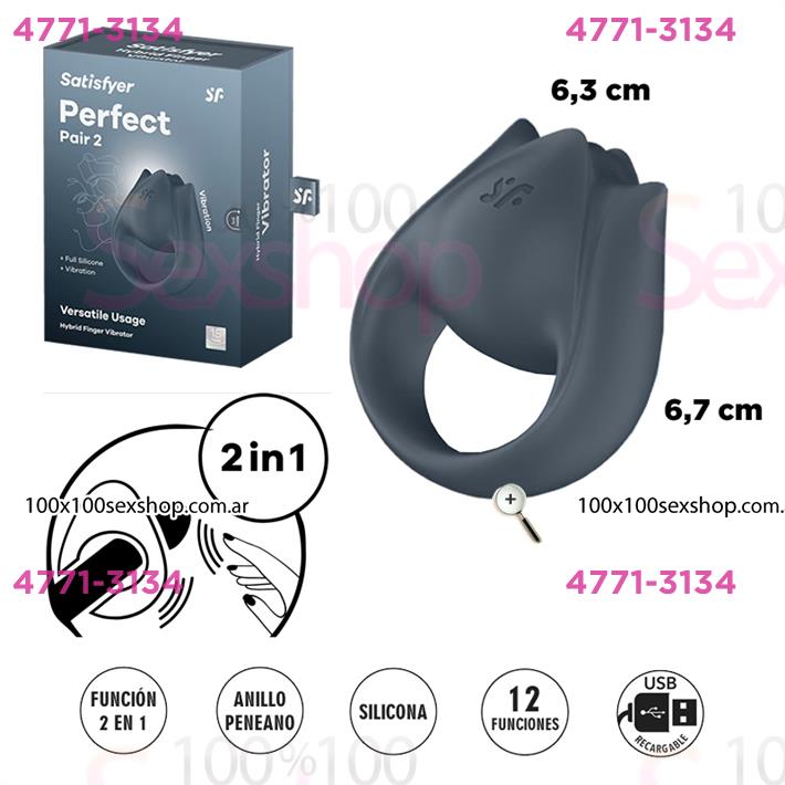 Perfect Pair 2 - Set de Estimulación Dual para Parejas (Incluye Vibrador y Anillo)