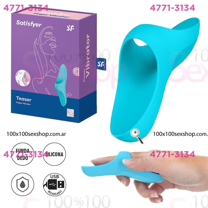 Cód: CA SS-SA-4075 - Teaser light blue Vibrador para dedo con carga UBS - $ 69500