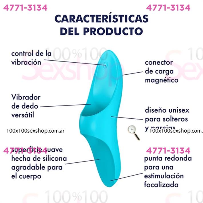 Teaser light blue Vibrador para dedo con carga UBS
