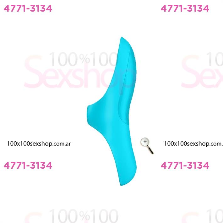 Teaser light blue Vibrador para dedo con carga UBS