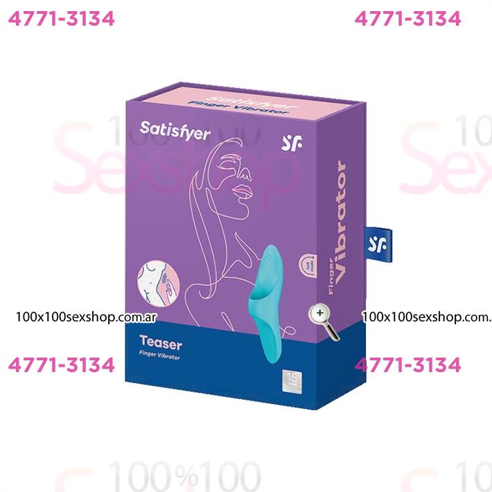 Teaser light blue Vibrador para dedo con carga UBS