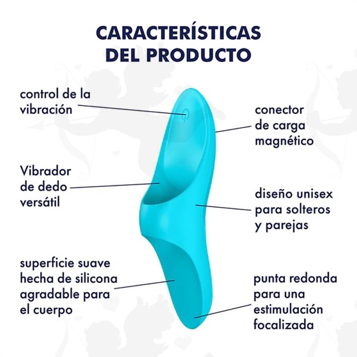 Teaser light blue Vibrador para dedo con carga UBS