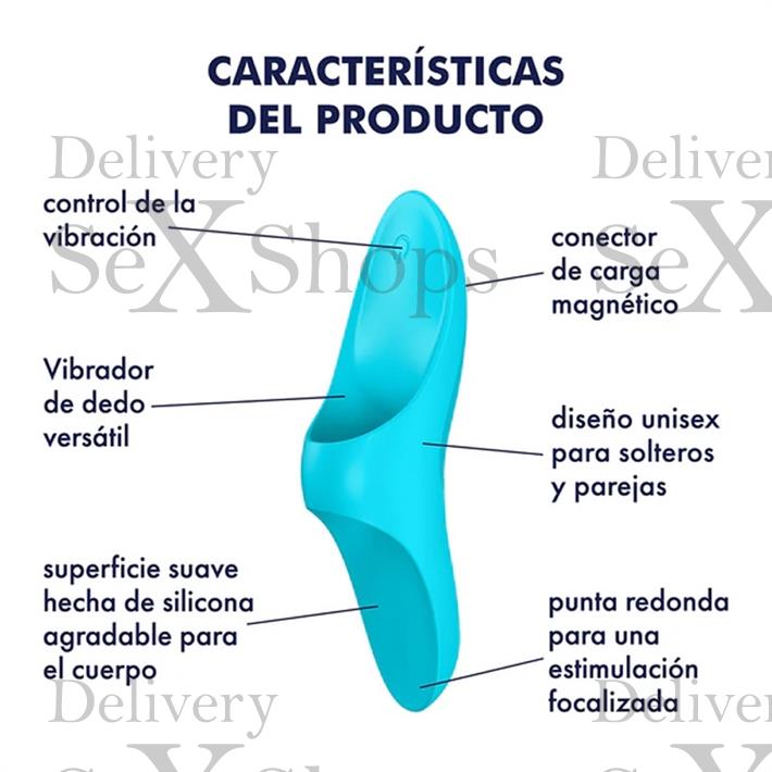 Teaser light blue Vibrador para dedo con carga UBS