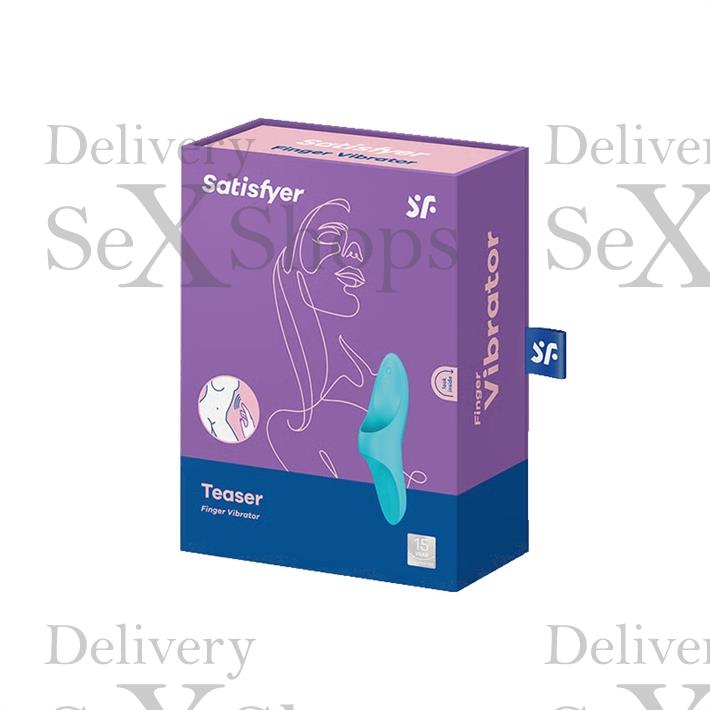 Teaser light blue Vibrador para dedo con carga UBS