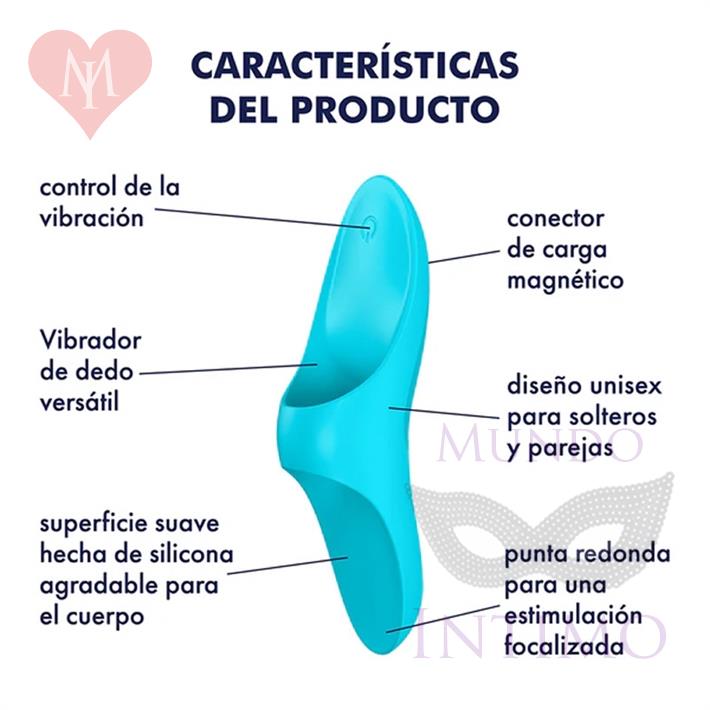 Teaser light blue Vibrador para dedo con carga UBS