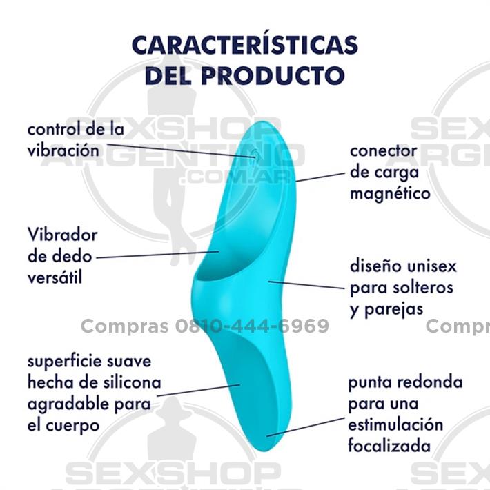 Teaser light blue Vibrador para dedo con carga UBS