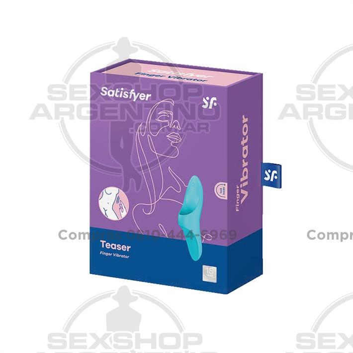 Teaser light blue Vibrador para dedo con carga UBS