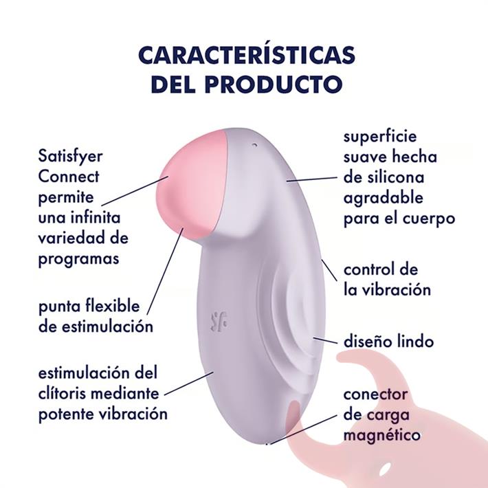 Tropical Tip Connect App Vibrador potente con carga USB y control via APP