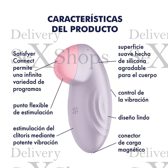 Tropical Tip Connect App Vibrador potente con carga USB y control via APP