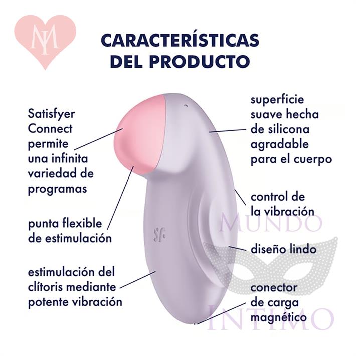 Tropical Tip Connect App Vibrador potente con carga USB y control via APP