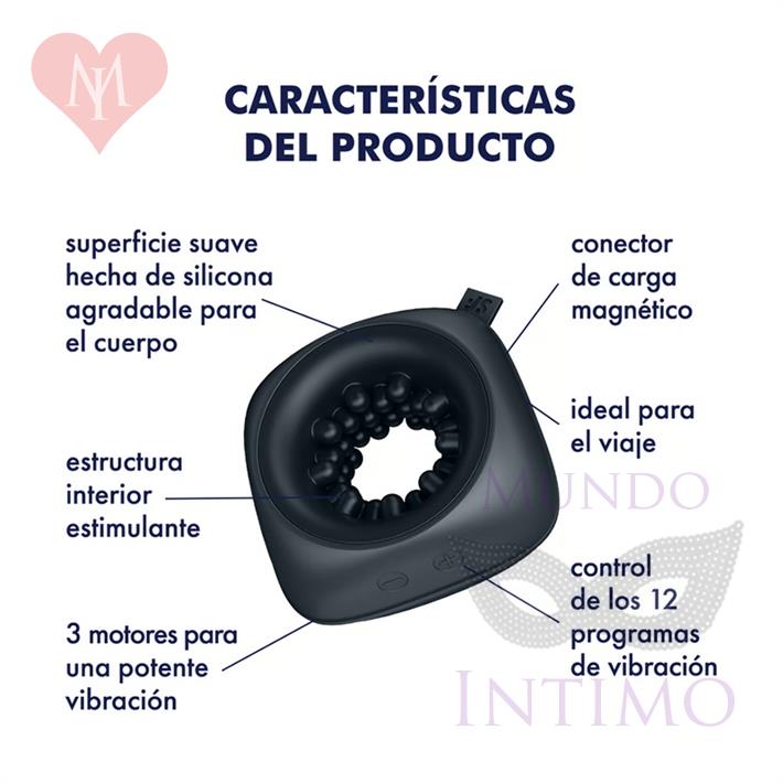 Ring Stroker Masturbador pequeños con 3 motores y carga USB