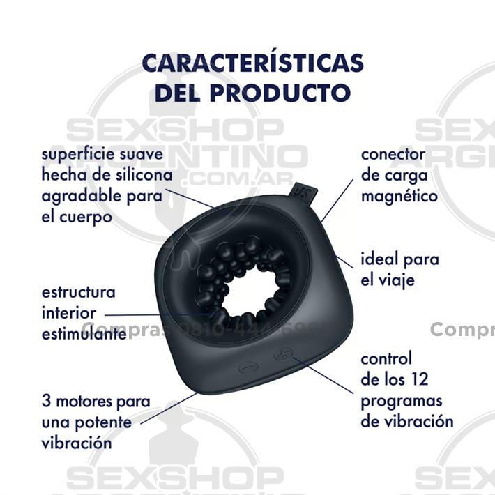 Ring Stroker Masturbador pequeños con 3 motores y carga USB