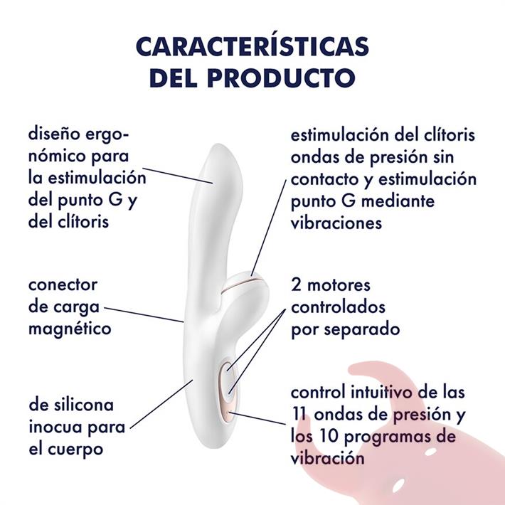Estimulador de punto G con succionador de clitoris con carga USB