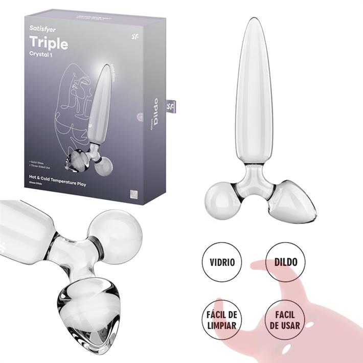  Triple Crystal 1 Dildo y plug de cristal 