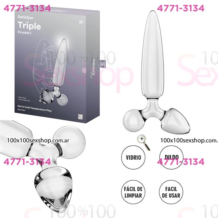 Triple Crystal 1 Dildo y plug de cristal