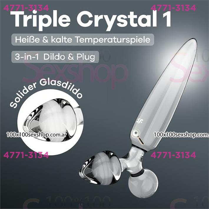 Triple Crystal 1 Dildo y plug de cristal