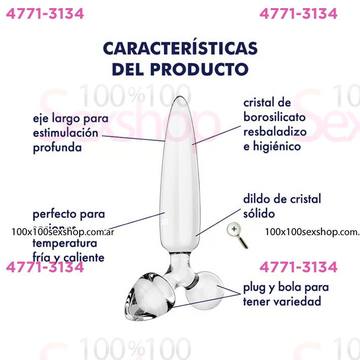 Triple Crystal 1 Dildo y plug de cristal