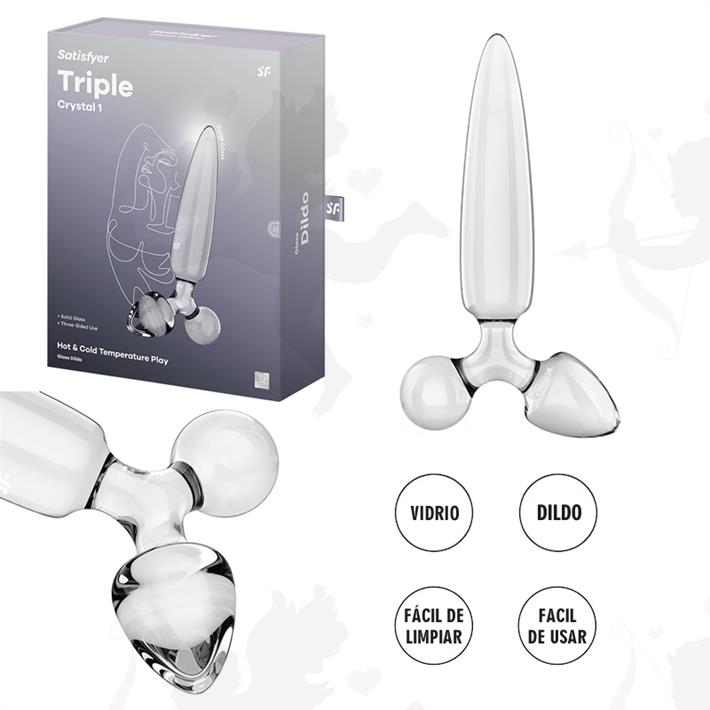 Triple Crystal 1 Dildo y plug de cristal