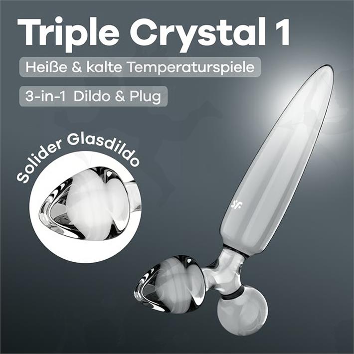 Triple Crystal 1 Dildo y plug de cristal