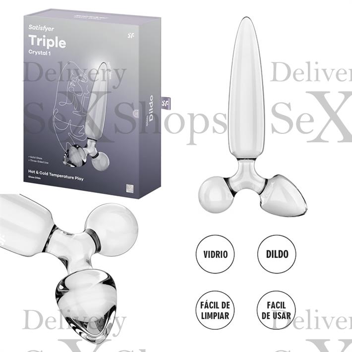  Triple Crystal 1 Dildo y plug de cristal 