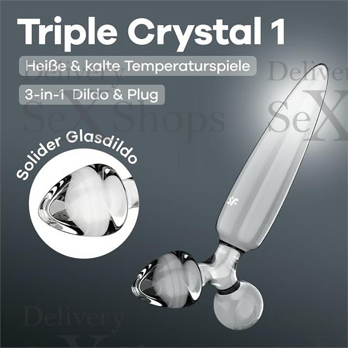 Triple Crystal 1 Dildo y plug de cristal