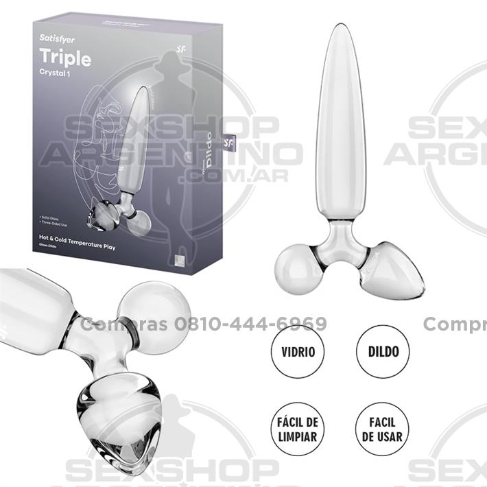 Triple Crystal 1 Dildo y plug de cristal