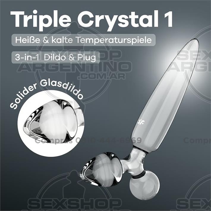Triple Crystal 1 Dildo y plug de cristal