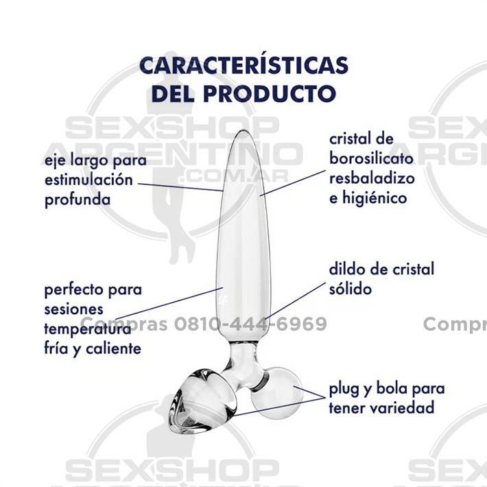 Triple Crystal 1 Dildo y plug de cristal