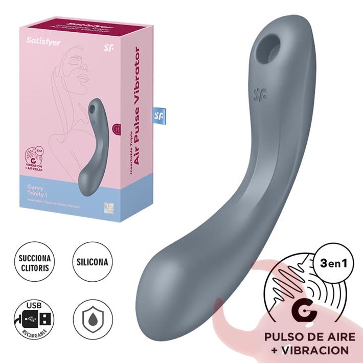 Curvy Trinity 1 Estimulacion clitorial mediante ondas de presion y de punto G mediante vibracion