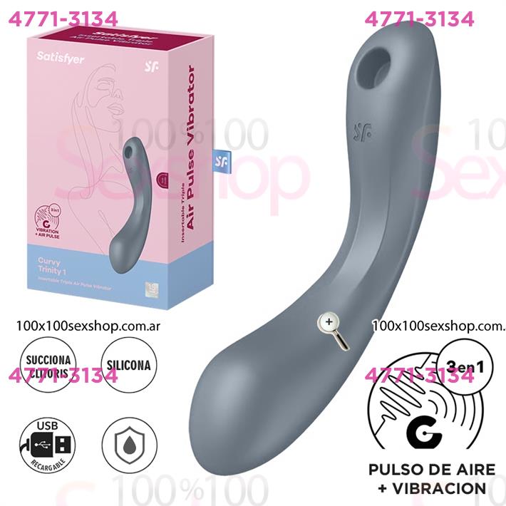 Cód: CA SS-SA-6489 - Curvy Trinity 1 Estimulacion clitorial mediante ondas de presion y de punto G mediante vibracion - $ 104900