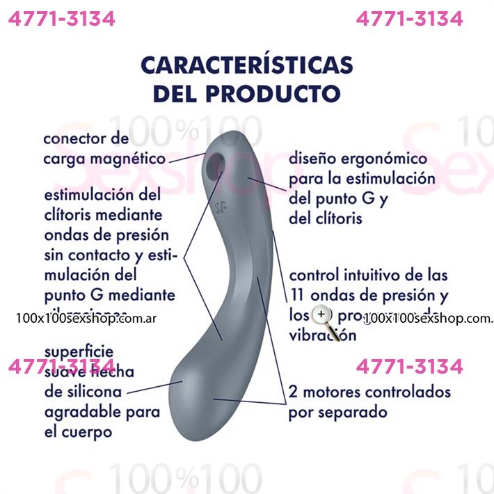 Curvy Trinity 1 Estimulacion clitorial mediante ondas de presion y de punto G mediante vibracion