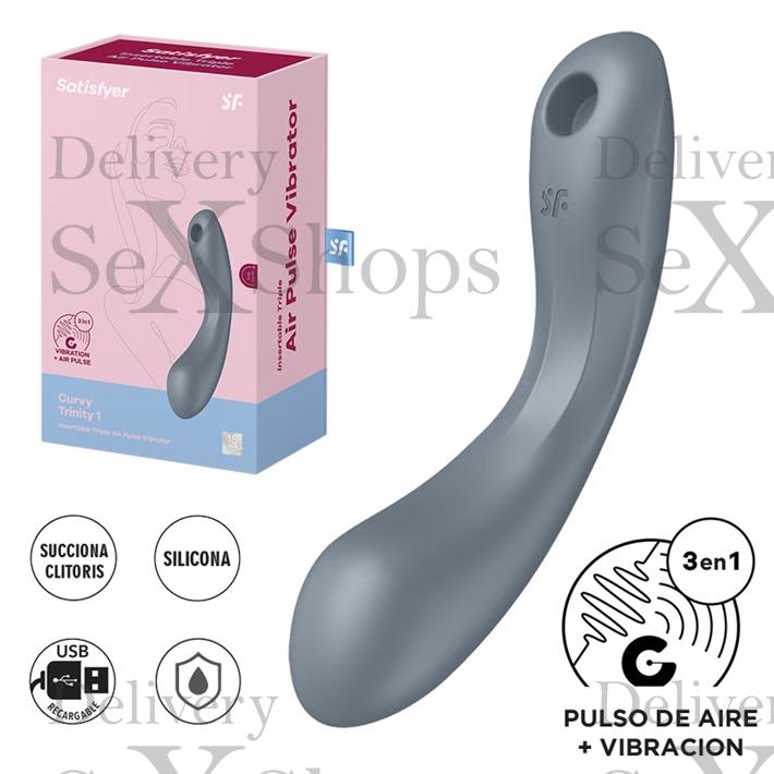 Curvy Trinity 1 Estimulacion clitorial mediante ondas de presion y de punto G mediante vibracion Curvy Trinity 1 Estimulacion clitorial mediante ondas de presion y de punto G mediante vibracion