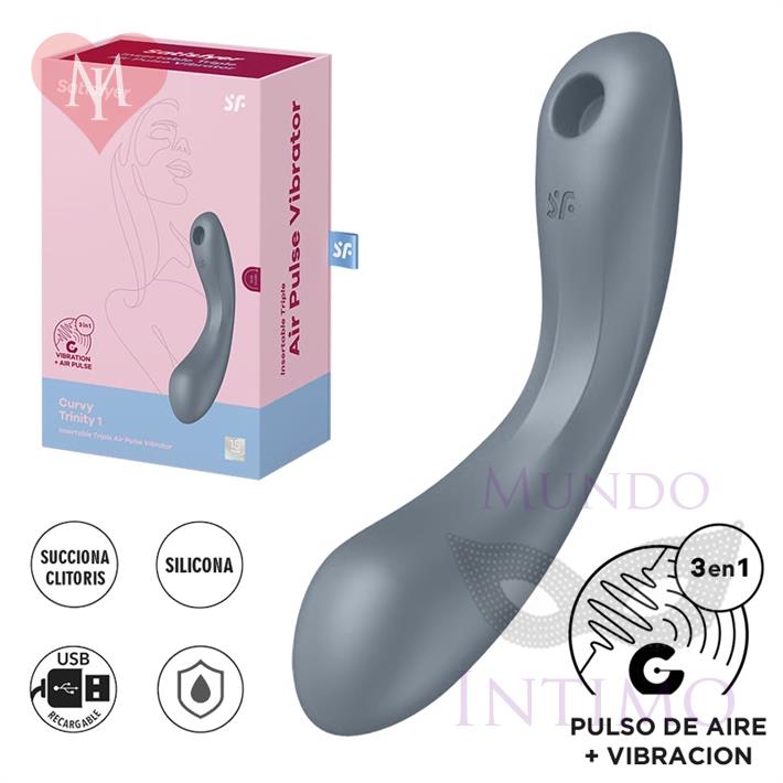 Curvy Trinity 1 Estimulacion clitorial mediante ondas de presion y de punto G mediante vibracion