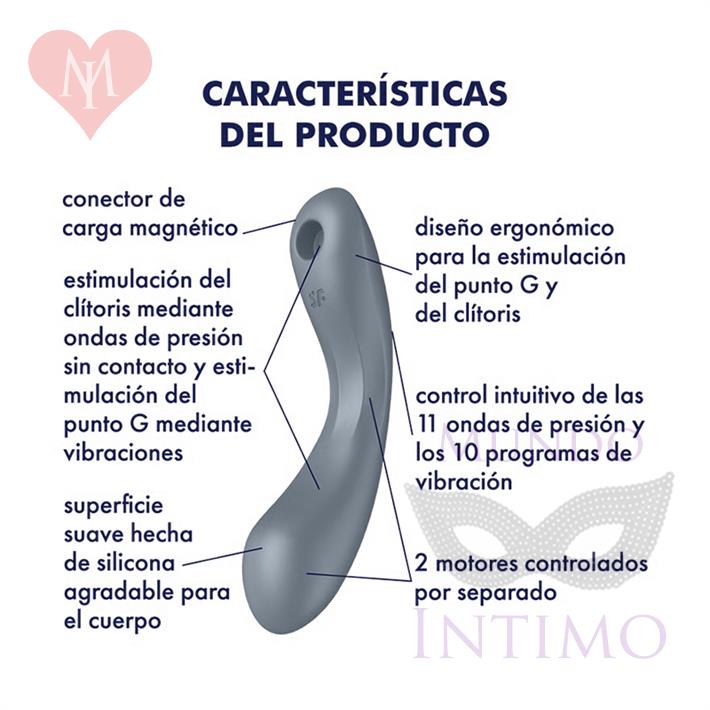 Curvy Trinity 1 Estimulacion clitorial mediante ondas de presion y de punto G mediante vibracion