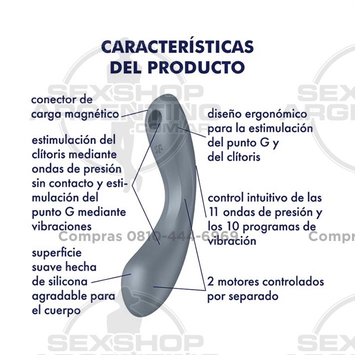 Curvy Trinity 1 Estimulacion clitorial mediante ondas de presion y de punto G mediante vibracion