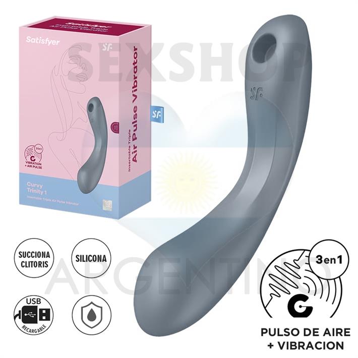Curvy Trinity 1 Estimulacion clitorial mediante ondas de presion y de punto G mediante vibracion