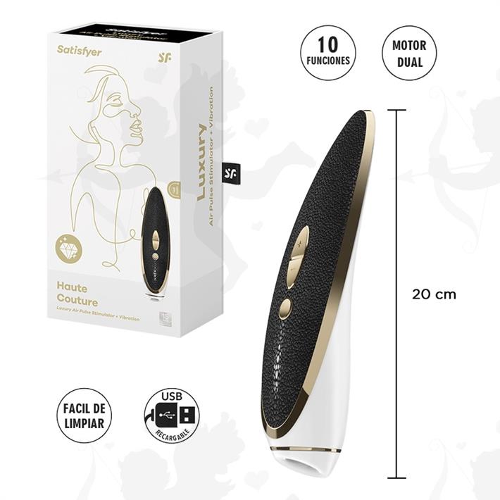 Cód: SS-SA-6556 - Luxury Haute Couture estimulador de clitoris vibrador con ondas de presion y carga USB - $ 25310
