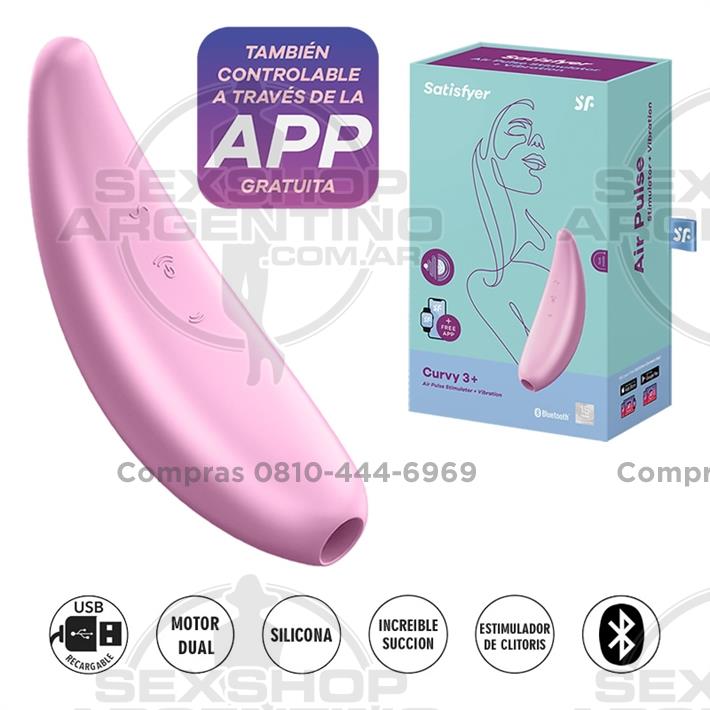  - Curvy 3+ pink Succionador de clitoris con control Bluetooth