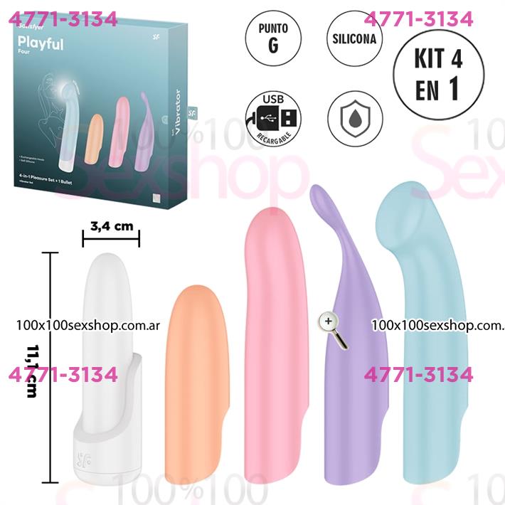Cód: CA SS-SA-7681 - Playful Four estimulador con kit de 4 cabezales diferentes - $ 150000
