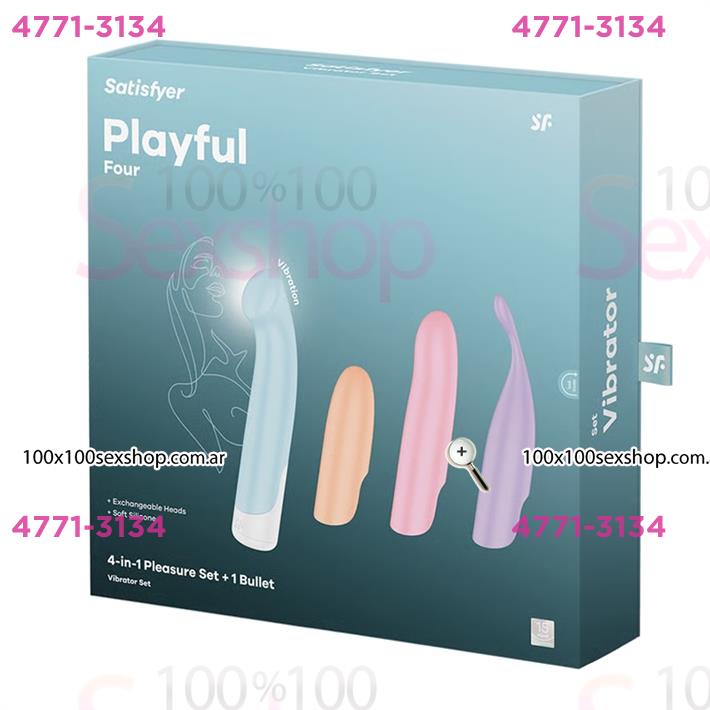 Playful Four estimulador con kit de 4 cabezales diferentes
