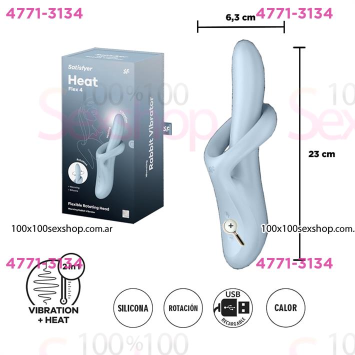 Heat Flex 4 - Vibrador con efecto calor y Flexible ademas con 4 Motores