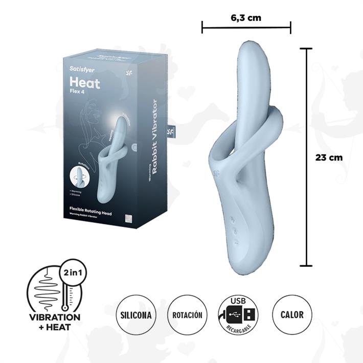 Heat Flex 4 - Vibrador con efecto calor y Flexible ademas con 4 Motores