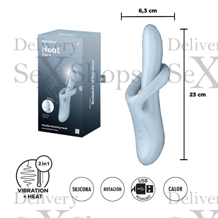  Heat Flex 4 - Vibrador con efecto calor y Flexible ademas con 4 Motores 