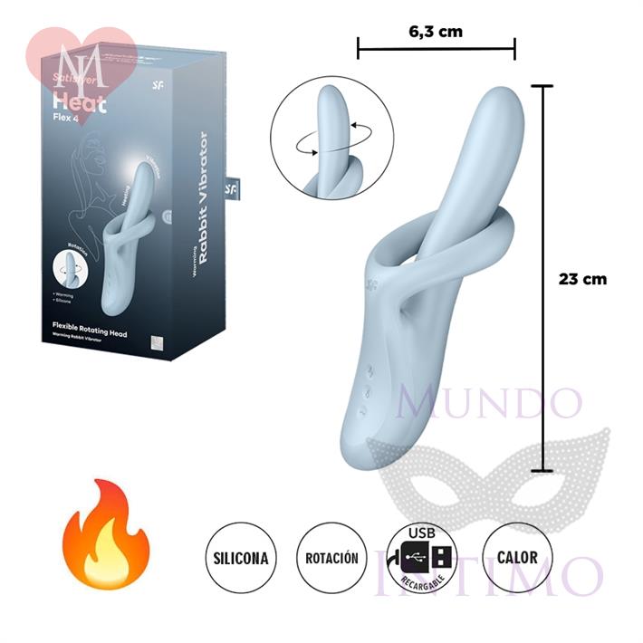  Heat Flex 4 - Vibrador con efecto calor y Flexible ademas con 2 Motores 