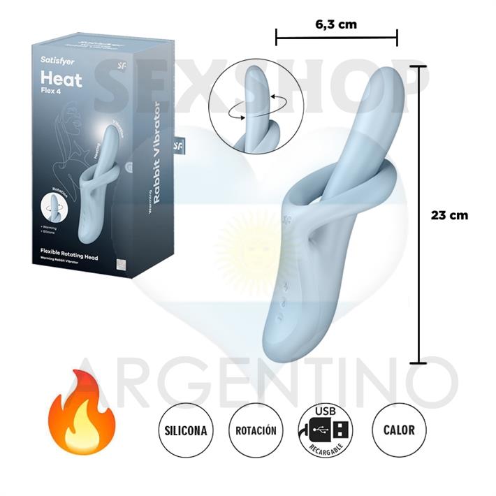 Heat Flex 4 - Vibrador con efecto calor y Flexible ademas con 2 Motores