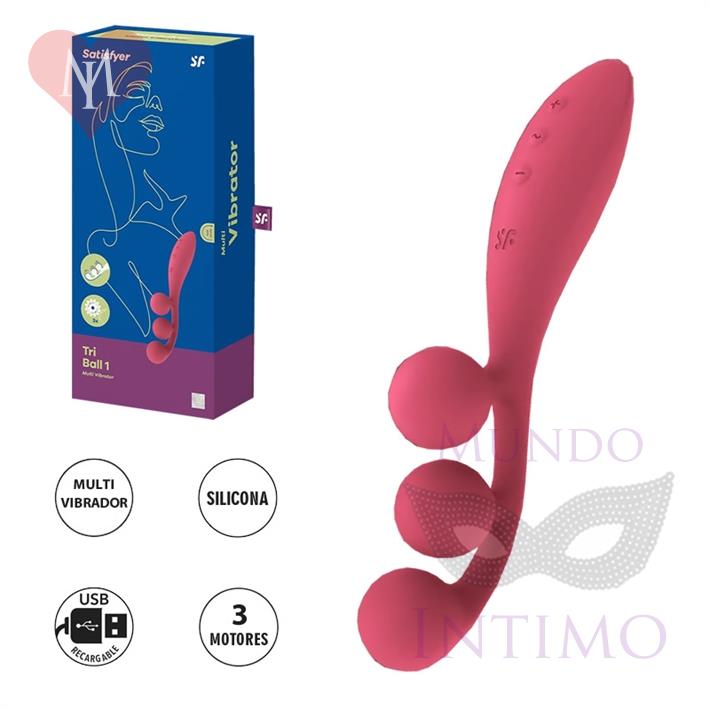  Tri Ball 1 estimulador triple clitorial, vaginal y anal con carga USB 