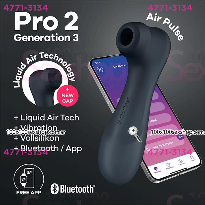 Succionador Satisfyer Pro 2 Generation 3 con App (Gris oscuro)