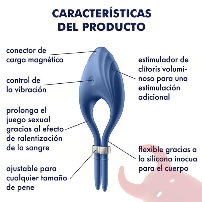 Duelist anillo para retrasar la eyaculacion con vibracion y carga USB