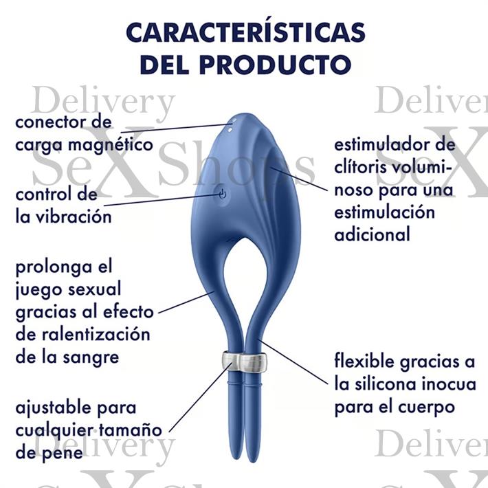 Duelist anillo para retrasar la eyaculacion con vibracion y carga USB
