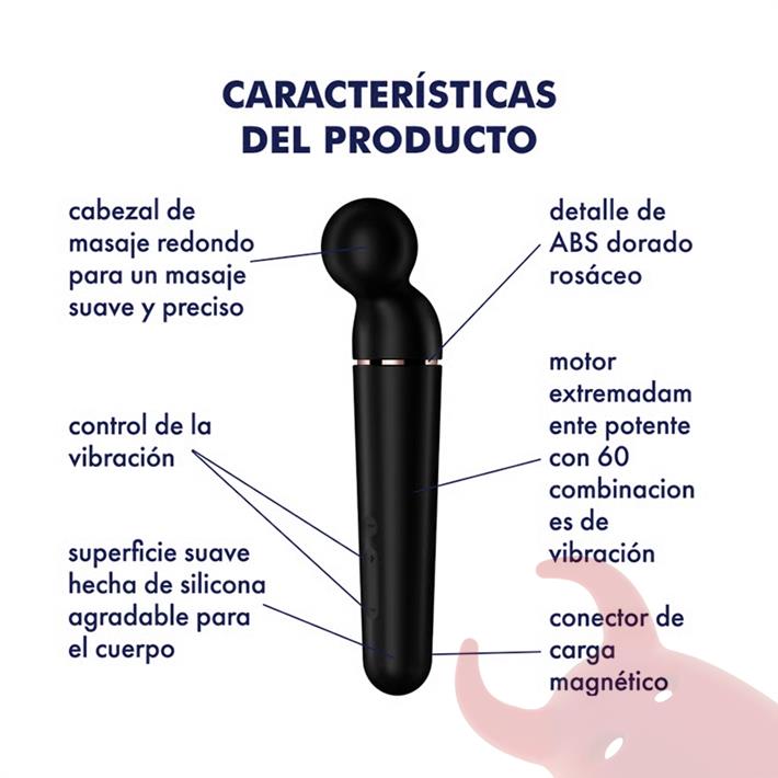 Planet Wand-er black + rosegold  Vibrador potente con mas de 60 modos de vibracion